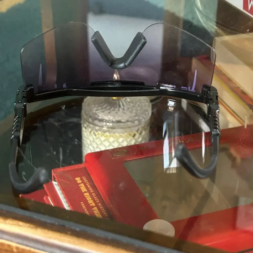 Pit Viper The Exec Original Black and Gold Oversized Shield Sunglasses NWOT